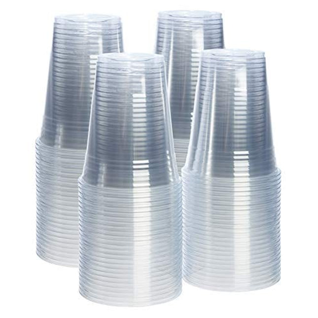 [100 Pack - 16 oz.] Crystal Clear PET Plastic Cups
