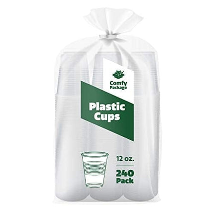 [240 Pack - 12 oz.] Clear Disposable Plastic Cups - Cold Party Drinking Cups