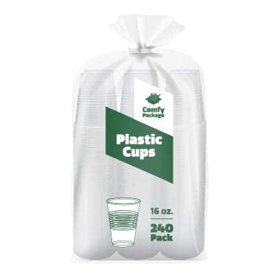 [240 Pack - 16 oz.] Clear Disposable Plastic Cups - Cold Party Drinking Cups