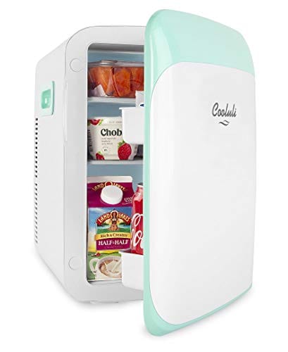CROWNFUL Mini Fridge, 4 Liter/6 Can Portable Cooler and Warmer Personal  Refrigerator for Skin Care, Cosmetics, Beverage, Food,Great for Bedroom,  Office, Car, Dorm, ETL Listed (White)