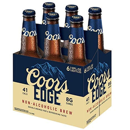 Pack of 6 - Coors Edge Domestic, NA (Non-Alcoholic) Beer, Low Cal & Carb - 12 Fl Oz