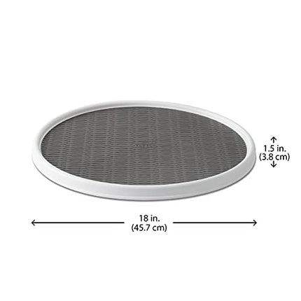 Copco 255-0186 Non-Skid Pantry Cabinet Lazy Susan Turntable, 18-Inch, White/Gray - 2555-0186