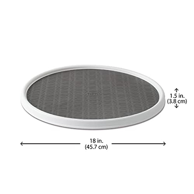Copco 255-0186 Non-Skid Pantry Cabinet Lazy Susan Turntable, 18-Inch, White/Gray - 2555-0186