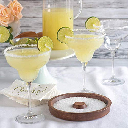 Cork & Mill Margarita Salt Rimmer, Acacia Wood Glass Rimmer, Sugar and Salt Rimmer for Wide Glasses up to 5.5 Inches