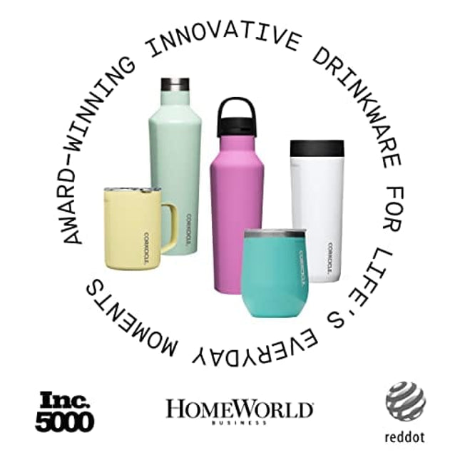 Corkcicle Stemless Wine Glass Tumbler with Lid, Insulated Travel Cup,Perfect for Mother's Day, Sparkle Unicorn Magic, 12 oz