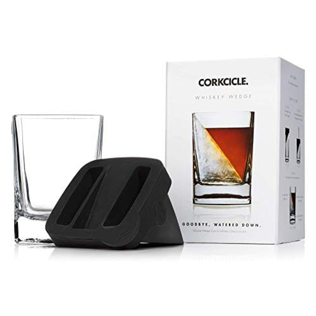 Corkcicle Premium 9 oz Double Old Fashioned Whiskey Glass with Silicone Ice Mold, Perfect for Chilling Whiskey, Bourbon, Tequila, and Scotch