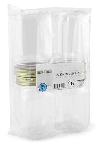 Cornucopia 16oz Plastic Mason Jars (8-Pack); PET BPA-Free Mason