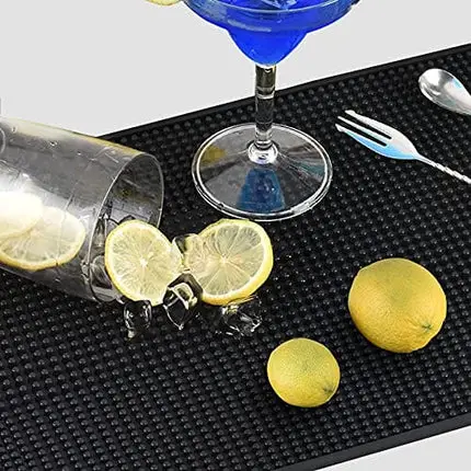 Bar Mat 18" X 12" Durable and Stylish Rubber Dish Drying Bar Spill Mat Nonslip Flexible Mats for Bars, Restaurants, Coffee Shops, and Draining Pad Counter Tops (Pack of 1)