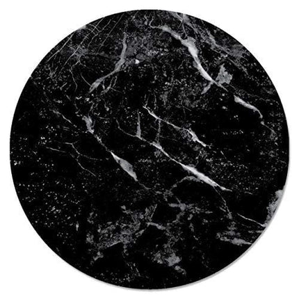 CounterArtGlass Lazy Susan Black Marble Design Turntable 13 Inch Diameter