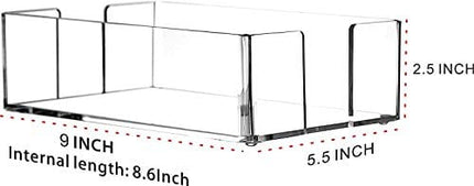 Cq acrylic Clear Napkin Holders for kitchen,Guest Towel Basket,PaperTowel Holder in Clear,Cocktail and Guest Napkin Holder,9 Inch