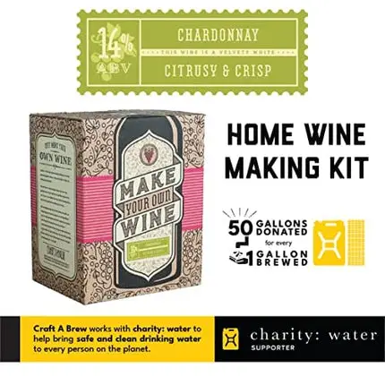 Craft A Brew Home Chardonnay Making Kit – Easy Beginners with Ingredients and Supplies – Ultimate Wine Brewing
