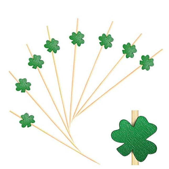 Shamrock Cocktail Picks, 3 Leaf Clover (100pcs)
