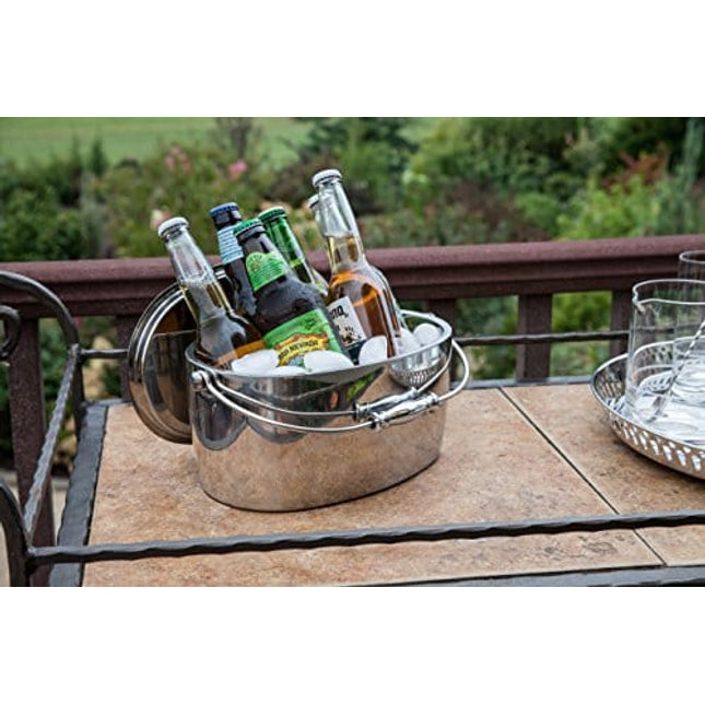 Crafthouse by Fortessa Professional Barware by Charles Joly Stainless Steel Oval Ice Bucket with Scoop