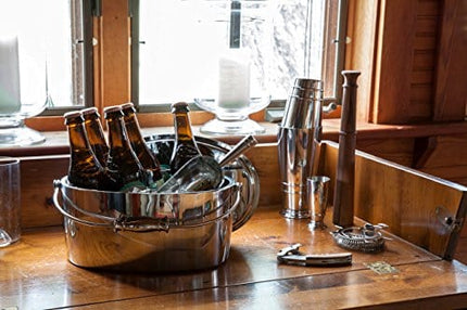 Crafthouse by Fortessa Professional Barware by Charles Joly Stainless Steel Oval Ice Bucket with Scoop