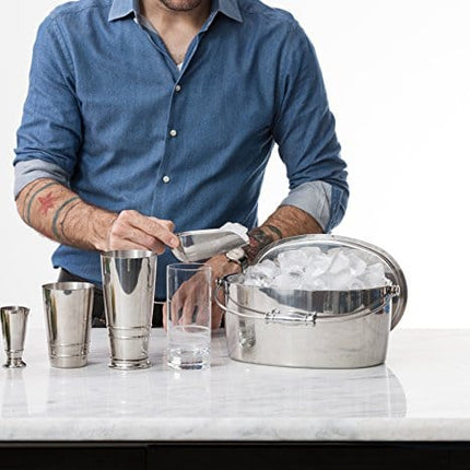 Crafthouse by Fortessa Professional Barware by Charles Joly Stainless Steel Oval Ice Bucket with Scoop