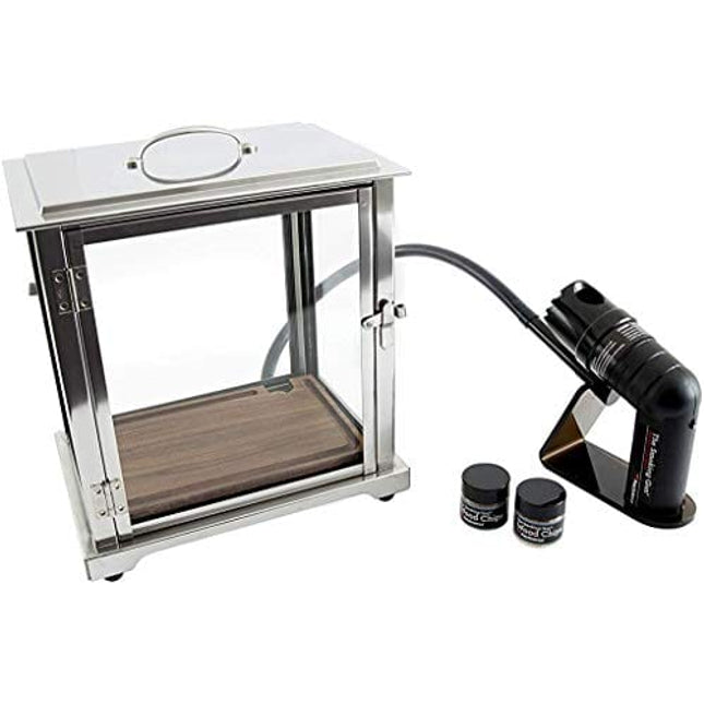 Crafthouse by Fortessa Professional Metal Barware/Bar Tools by Charles Joly, Stainless Steel and Glass Box, Cocktail/Beverage/Cheese/Food Smoker with Smoking Gun, Clear