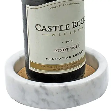 CraftsOfEgypt White - Marble Wine Bottle Coaster - Coaster Absorbent Cork Holder Bottles and Any Occasion