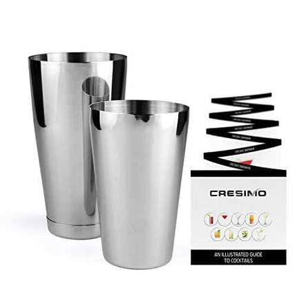 Cresimo Boston Shaker Cocktail Making Set:18oz Unweighted & 28oz Weighted Professional Bartender Cocktail Shaker Set