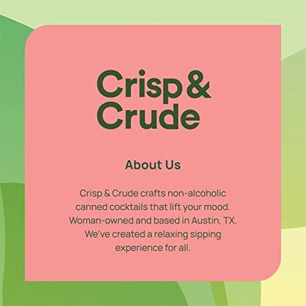 Crisp & Crude | Mellow Mule | Canned Non Alcoholic Cocktail | Botanicals | Low Calorie, Low Sugar, Vegan, Keto, Gluten Free, Safe to Drink While Pregnant | 12 Cans | 8.45 Fl Oz Each