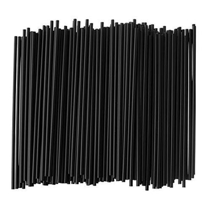 Crystalware, Large Plastic Stir Straw, Sip Stirrer, For Coffee and Cocktail, 8 Inches Long, 500/Box, (Black)
