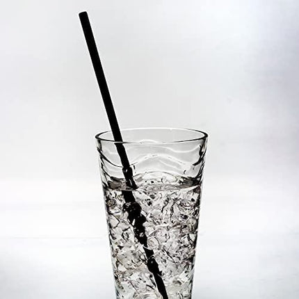 [500-Pack] Plastic Straws - 7.75 Inches Long, Drinking Straws, Standard Size, Bulk Pack, Black
