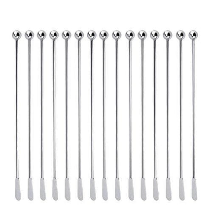 15Pcs Stainless Steel Coffee Beverage Stirrers Stir Cocktail Drink Swizzle Stick with Small Rectangular Paddles …