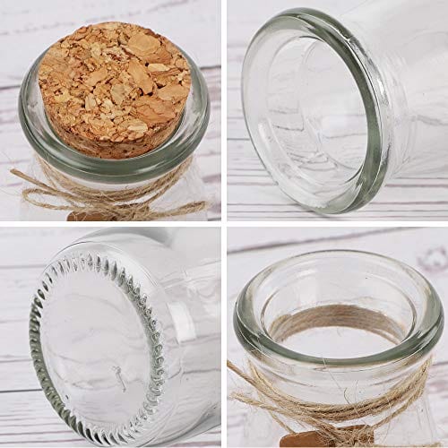 Encheng 5 oz Wide Mouth Mason Jars,Clear Glass Jars with Lids(Golden),Small  Spice Jars