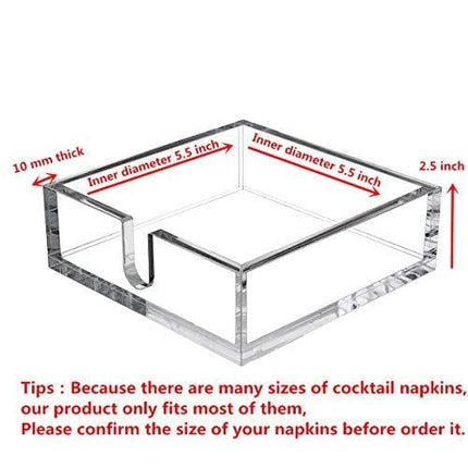 CY craft Acrylic Cocktail Paper Napkin Holder,Decorative Clear Cocktail Napkin Caddy Beverage Napkin holder,Pack of 1