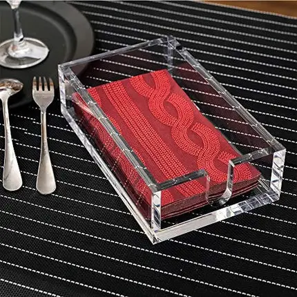 CY craft Acrylic Guest Towel Napkin Holder,Clear Bathroom Paper Hand Towels Storage Tray Modern Buffet Napkin Caddy,Fancy Flat Napkin Holders For Kitchen or Dining Room,9x5.5x2.5 Inch,Pack of 1