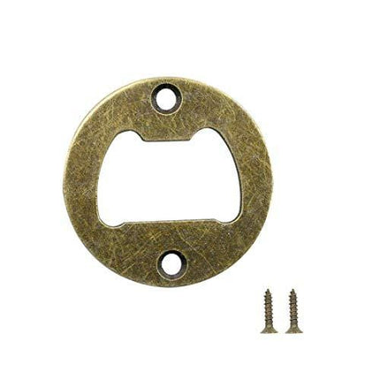 Cyful 100pcs 40mm Wall Mounted Bottle Opener Round with Screws for Beer Cap Coke Bottle, Bronze