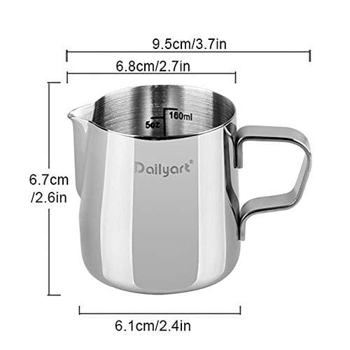 Milk Frothing Pitcher - Dailyart Milk Frother Cup 600ml/20 Oz with Special  Dripless Spout and Scale, Espresso Accessories, Barista Tools, Milk