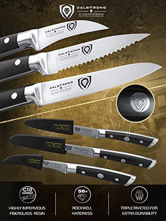 DALSTRONG Paring Knife Set - 3 Piece - Gladiator Series - Forged German High-Carbon Steel - Sheaths Included - NSF Certified