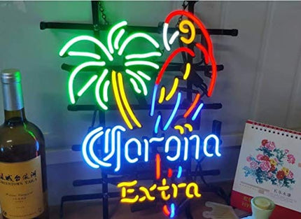 Parrot Lady Luck Metal Frame Neon Sign 42X32CM Real Glass Neon Sign Light for Beer Bar Pub Garage Room