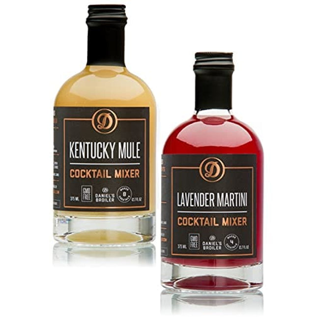 Daniel’s Broiler Cocktail Mixer Collection: Kentucky Mule & Lavender Martini. Straight from our Steakhouse. Just Add Spirits & Garnish, Craft Cocktail Mixers made in Small Batches (2/375 ml bottles)