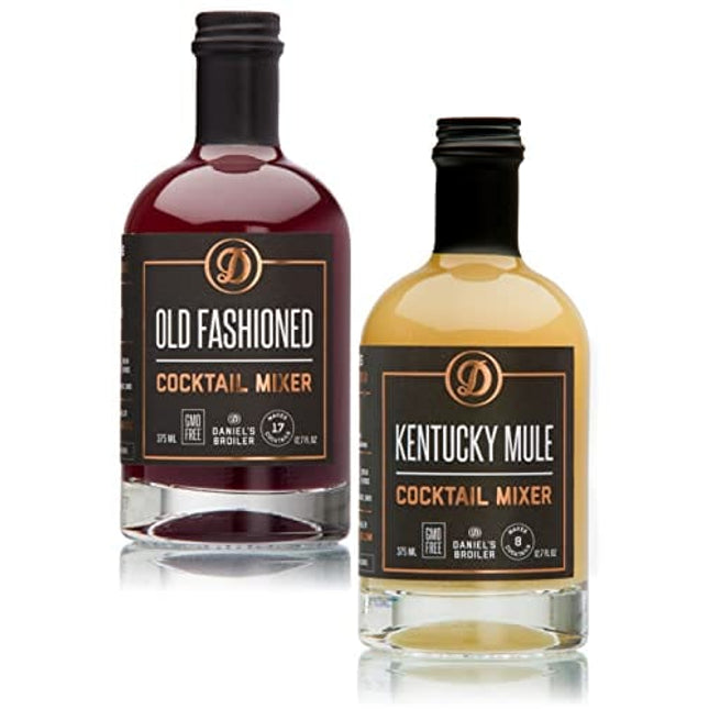 Daniel’s Broiler Cocktail Mixer Collection: Old Fashioned & Kentucky Mule. Straight from our Steakhouse. Just Add Spirits & Garnish, Craft Cocktail Mixers made in Small Batches (2/375 ml bottles)