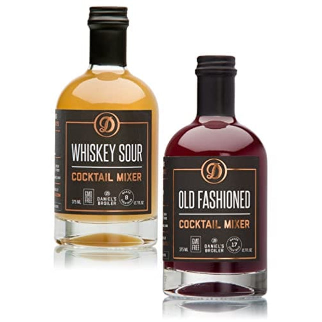 Daniel’s Broiler Cocktail Mixer Collection: Old Fashioned & Whiskey Sour. Straight from our Steakhouse. Just Add Spirits & Garnish, Craft Cocktail Mixers made in Small Batches (2/375 ml bottles)