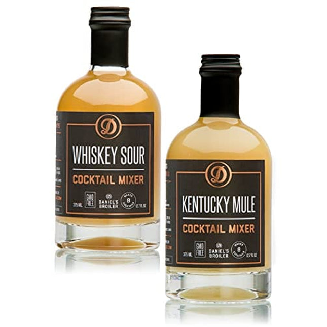 Daniel’s Broiler Cocktail Mixer Collection: Whiskey Sour & Kentucky Mule. Straight from our Steakhouse. Just Add Spirits & Garnish, Craft Cocktail Mixers made in Small Batches (2/375 ml bottles)
