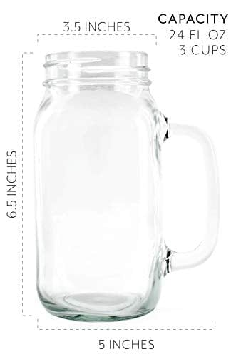 Darware Mason Jar Mugs with Handles (24oz, 4-Pack); Glass Drinking Gla – Advanced Mixology
