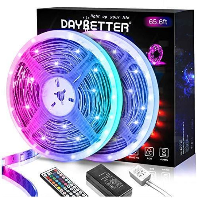 Daybetter 5050 RGB Flexible Color Changing Remote Control Led Strip Lights - 65.6ft