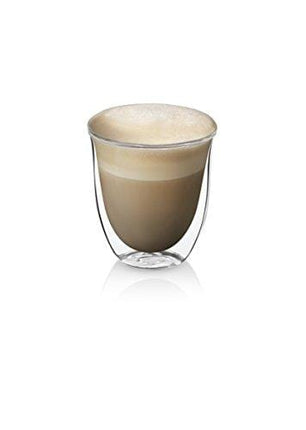 DeLonghi Double Walled Thermo Cappuccino Glasses, 6 fl oz, Set of 2 -