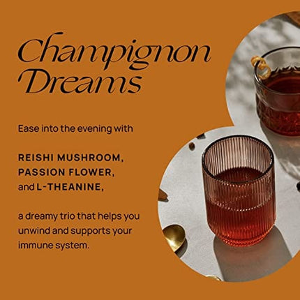 De Soi Champignon Dreams by Katy Perry - Sparkling Beverages Non-Alcoholic Drinks, Natural Botanicals, Adaptogen Drink, Reishi Mushroom, Vegan, Gluten-Free, Ready to Drink 4-pack cans (8 fl oz)