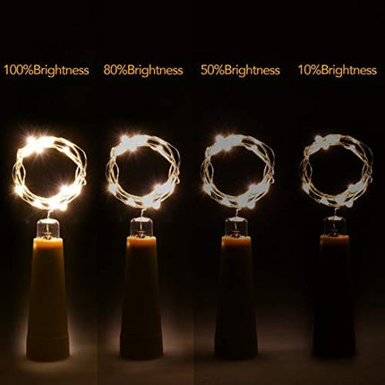 DealKits (6 Pack) Wine Bottle Cork Lights, 1 AAA Battery Operated LED Outdoor Indoor String Lights Warm White Fairy Lights for Bedroom, DIY, Party, Decoration, Christmas, Halloween, Wedding, 2.5ft