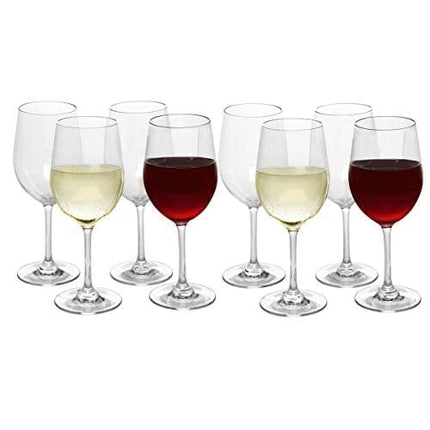 Unbreakable Stemmed Wine Glasses, 12oz- 100% Tritan- Shatterproof, Reusable, Dishwasher Safe Drink Glassware (Set of 8)- Indoor Outdoor Drinkware - Great Holiday and Wedding Gift