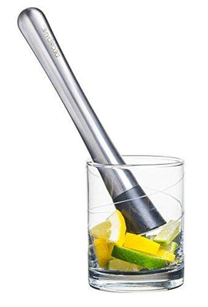 Cocktail Muddler - Stainless Steel - Grooved Nylon Head - Create Delicious Refreshing Cocktails by Decodyne.