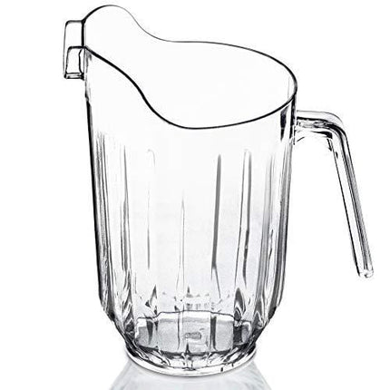 DecorRack 2 Crystal Clear Plastic Pitcher Beverage Dispenser with Pour Spout Shatterproof Catering and Restaurant Serveware for Cold Drinks, Water, Lemonade, Beer, and Sangria, 7 Cup Capacity (2 Pack)