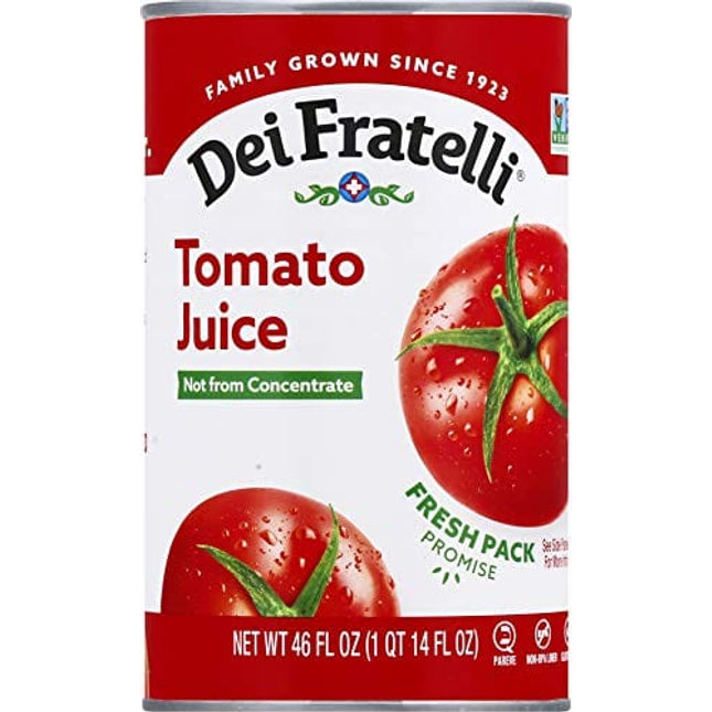 Dei Fratelli Tomato Juice, Vine Ripened Not from Concentrate, 46oz (6 pack)