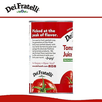 Dei Fratelli Tomato Juice, Vine Ripened Not from Concentrate, 46oz (6 pack)