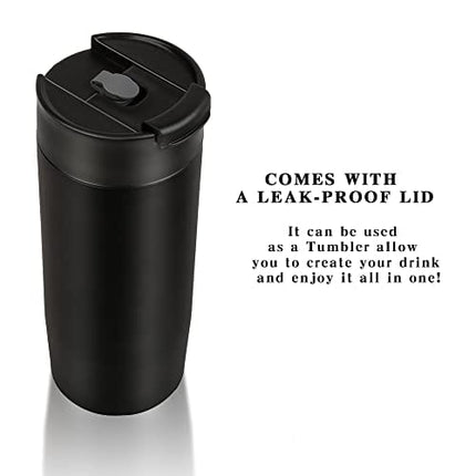 Deitybless Cocktail Shaker, Vacuum Insulated 3-IN-1 Shaker with Clear Jigger Lid and Sealed Leak-Proof Lid, 20oz Stainless Steel Insulated Can Cooler Compatible with Tumbler(Matte Black)