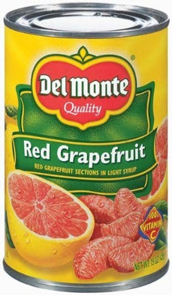 Del Monte Red Grapefruit Sections in Light Syrup 15oz Can (Pack of 6)