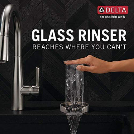 Delta Faucet Metal Glass Rinser for Kitchen Sinks, Kitchen Sink Accessories, Bar Glass Rinser, Matte Black GR250-BL